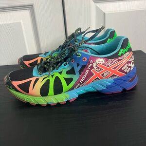 ASICS Gel Noosa Tri 9 Womens size 8 black colorful T458N running training shoes